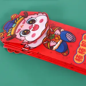 2024 Chinese New Year red envelopes dragon design lucky money packets festive paper lucky bag
