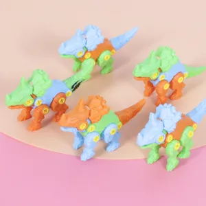 Educational take-apart dinosaur building block toys set main front view display setup.