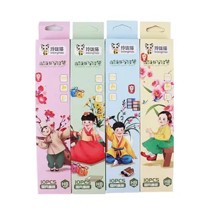 Crayons en bois HB style chinois créatif avec gomme ensemble de 10 boîtes de dessins animés