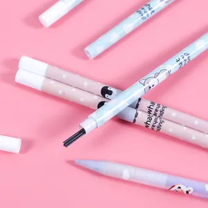 Cute cartoon mechanical pencil and lead refills set for students, lovely animal designs.
