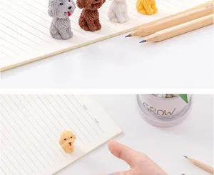 Cute puppy shaped erasers for kids school supplies, novelty cartoon animal stationery gift set.