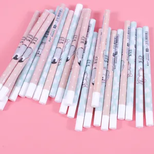 Detailed view of cute cartoon mechanical pencils featuring playful animal designs and 2B leads.