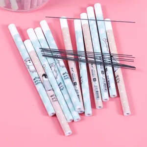 Detail view of cute cartoon mechanical pencil lead refills with 2B 0.7mm graphite sticks.