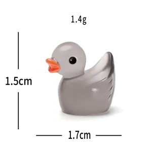 Mini figurine de canard en résine grise, accessoire d'ornement de bureau miniature DIY.