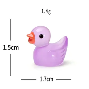 Mini figurine de canard violet en résine accessoire micro paysage jouet lumineux mignon