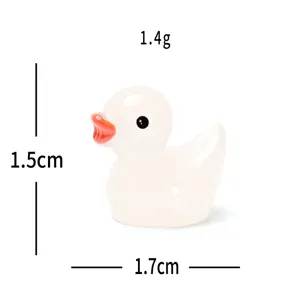 Mini figurine de canard blanc lumineux mignon accessoire DIY résine micro paysage bureau