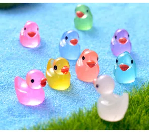 Mini canards lumineux en resine pour micro paysage, accessoires de decoration de bureau.