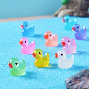 Canards miniatures en résine lumineuse colorée micro paysage décoration DIY accessoires!