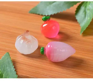 Mini simulación verdura resina dijes DIY micro paisaje decoración de escritorio lindo
