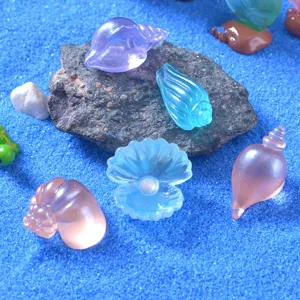 Miniatur Harz Muschel Figur Mikrolandschaft Aquarium Fischteich süsse Perle Muschel Deko