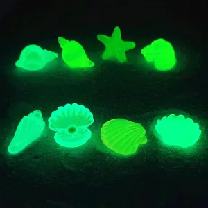 Mini leuchtende Muschel Harz Ornamente Mikro Landschaft Fisch Tank Dekorationen glow in dark