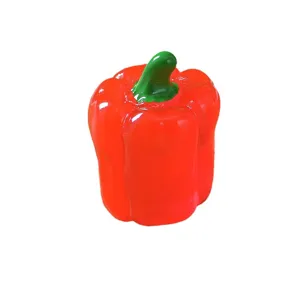 Mini figura de pimiento rojo en resina simpático verdura simulada micropaisaje decoración