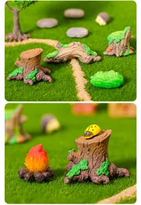 Miniatur Harz Baumstumpf Steine Set Garten Sukkulente Bonsai Dekoration Zubehör
