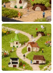 Miniatura de casa de setas de resina jardín de hadas DIY micropaisaje decoración