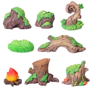 Miniatur Harz Landschaft Ornamente Set Baumstümpfe Steine für Sukkulenten Bonsai Garten