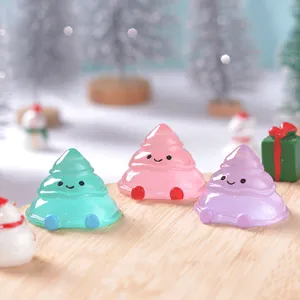 Luminous melted Christmas tree resin miniature landscape figurines cute desktop ornaments decor