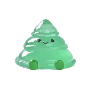 Glowing resin Christmas tree figurine cute mini landscape ornament desktop toy decor