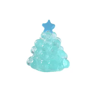 Mini translucent blue Christmas tree figurine, perfect for DIY micro landscape decor.