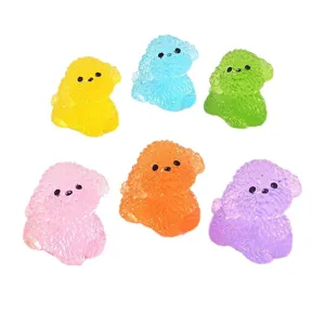Colorful resin poodle miniature figurines for micro landscape, car decor, and DIY crafts.