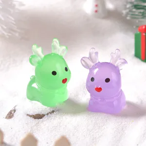 Noël cerf lumineux debout résine miniature DIY micro paysage ornement mignon cadeau décor