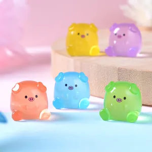Figurines de cochon en résine miniature pour décoration de bureau DIY micro paysage.