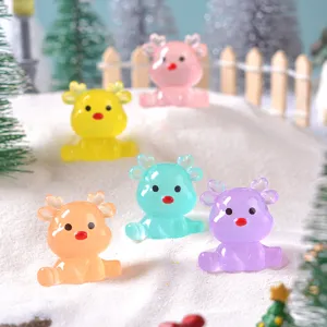 Miniatures de cerf en resine lumineuse mignonnes pour deco micro paysage DIY bureau colore mignon.
