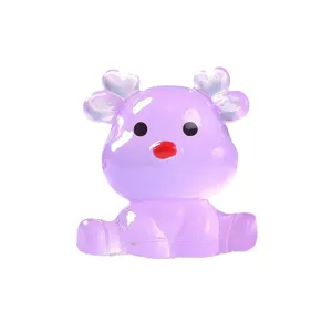 Mignonne figurine de cerf assis lumineux en résine miniature micro paysage décoration DIY