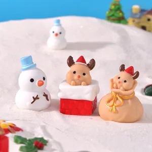 Christmas miniature resin snowman figurines cute desktop micro landscape DIY ornaments decor