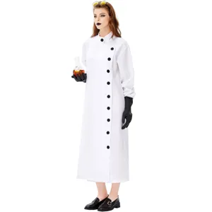 Halloween scientifique fou manteau de laboratoire blanc costume cosplay pour adultes.