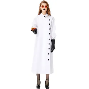 Costume de laboratoire blanc de cientifique fou pour Halloween, fete et deguisement.