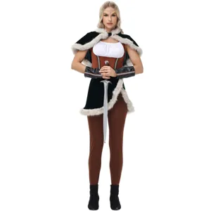 Medieval Viking Dark Warrior COS Female Hunter Costume Halloween Christmas Knight Suit Details