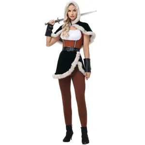 Medieval Viking Dark Warrior Cosplay Costume Women Hunter Halloween Christmas Knight Outfit