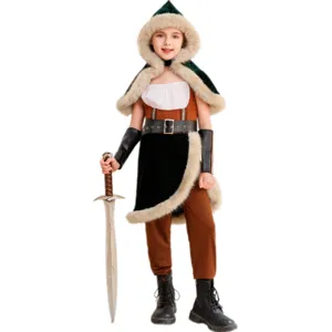 Medieval Viking dark warrior COS hunter costume Halloween Christmas knight outfit kids