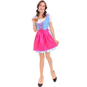 Bavarian Oktoberfest German beer maid costume cosplay party dress for women and ladies