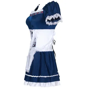 Traditionnel costume de baviere Oktoberfest robe bleue et blanche pour femme fete biere