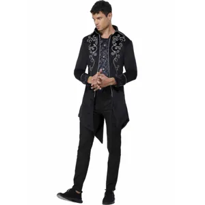 Men gothic vintage velvet coat medieval prince costume Halloween theatrical stage outerwear.