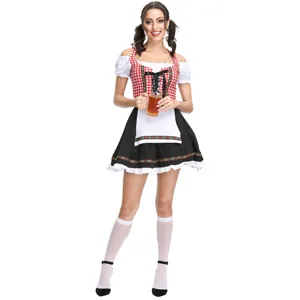 Women Oktoberfest Bavarian Dirndl Dress German Beer Maid Costume Carnival Party Outfit