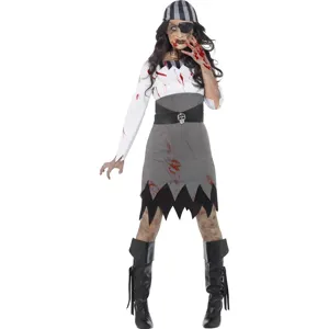 Halloween Women Vampire Pirate Cosplay Costume Cotton Blend Blood Print Masquerade Fancy Dress With Eye Patch Party Clothing