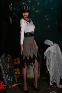 Halloween vampire pirate cosplay costume set for women, perfect for spooky party dress up.
