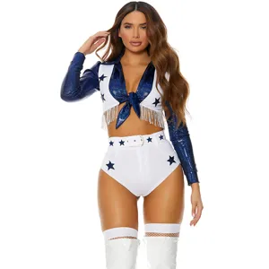 Sexy star cheerleader costume performance outfit party wear dancing uniform clubwear.
