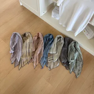 Minimalist Polyester Scarf For Women Solid Color Printed Long Ribbon Scarf Casual Versatile Breathable Neck Scarf Fashion Accessory