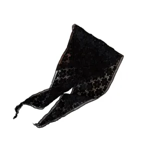 Korean style black lace floral triangular scarf versatile multi-functional fashion hair wrap