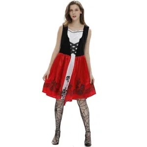 Detailed view of the Halloween cosplay costume featuring a laced bodice and spiderweb tights.