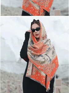 Ethno Stil Damen Kaschmir Schal Winter warme Mode Umhang Outdoor Reise Decke Tuch