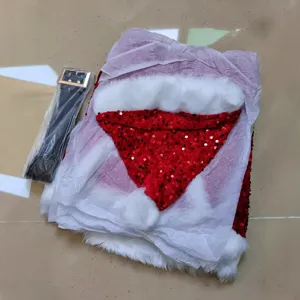 Sexy sequin Santa costume set for women, Christmas party cosplay outfit with belt included.