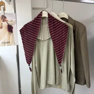 Korean style chic versatile early autumn double sided scarf triangle scarf headscarf top.