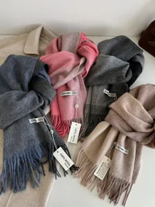 Cozy 100% wool scarf with stylish tassels, soft winter warm neck wrap for women fashion.