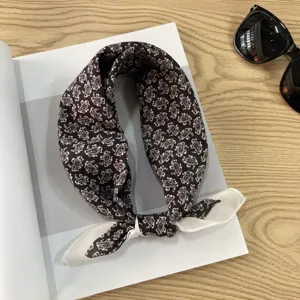 Vintage paisley print cotton bandana square scarf for women chic necktie head wrap accessory