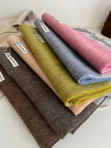 Winter 100% wool scarf multi-color reversible fringed shawl warm accessory for women