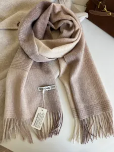 Autumn winter 100% wool scarf women warm tassel shawl versatile fashion high-end neck warmer